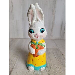 Chalkware Easter bunny girl carrots anthropomorphic‎ unique vintage figure